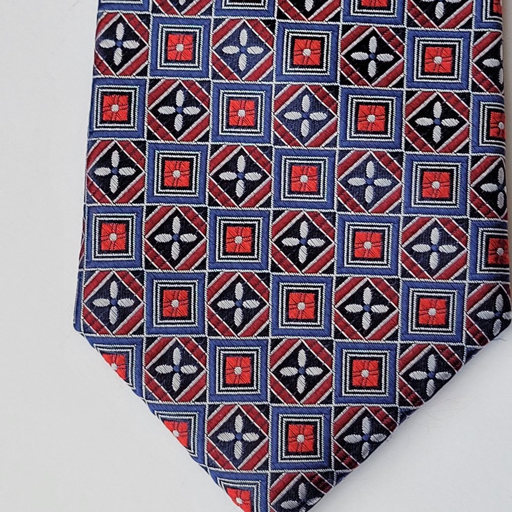 Jos A. Bank Reserve Red Blue White Silk Tie
